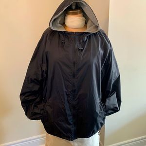 California outwear black unisex worn once nylon shell jersey lining zip jacket